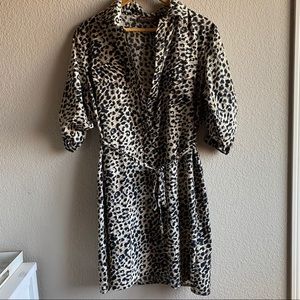Leopard print shirt dress